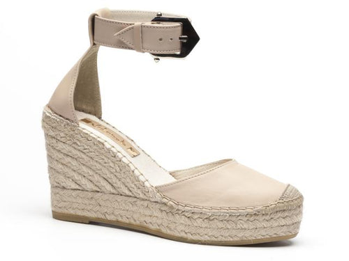 Wedge Espandrilles Leder mit Schnalle