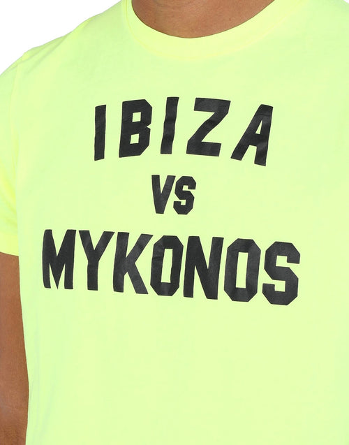 Men T-Shirt Ibiza vs Mykonos fluo gelb