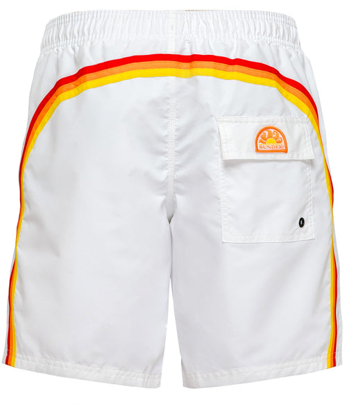 Short medium 14 inch white retro