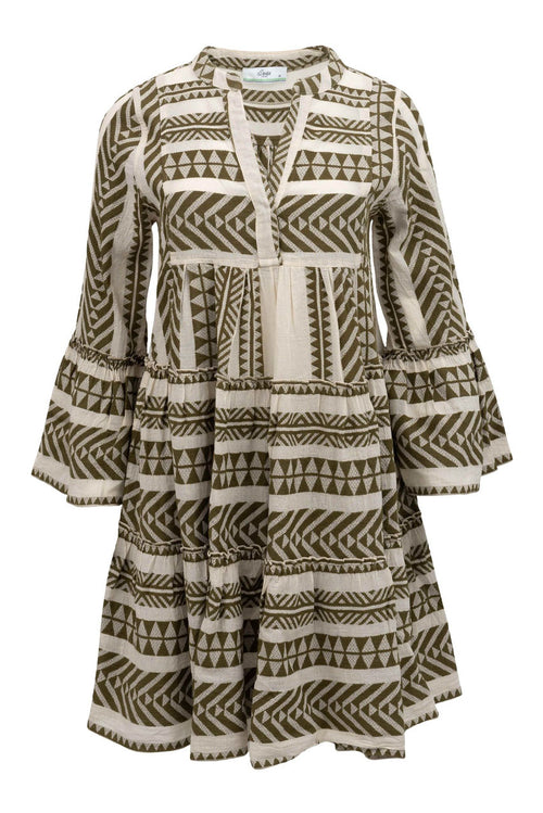 Dress Ella khaki-offwhite