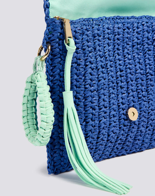 Sundek Clutch Straw "Gabi" blue