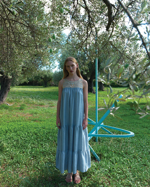 Leinen Midi Dress "Triangel"