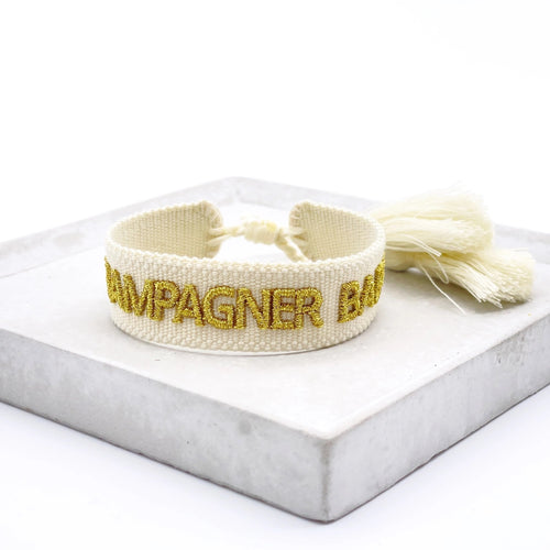 Webarmband "Champagner Baby" offwhite/gold