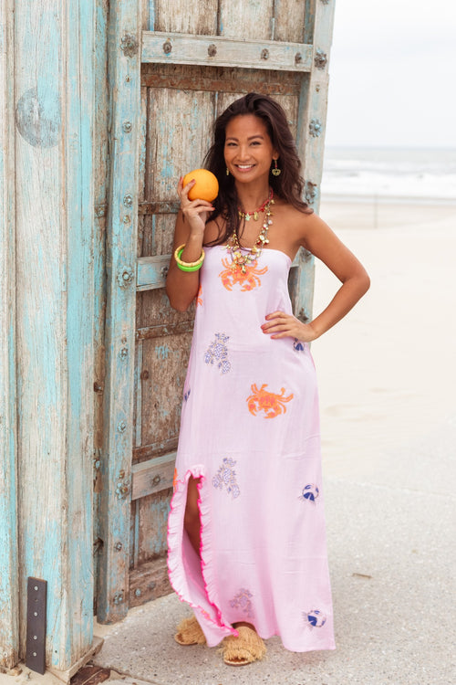 Langes Bandeau Dress "Lobsterlove"