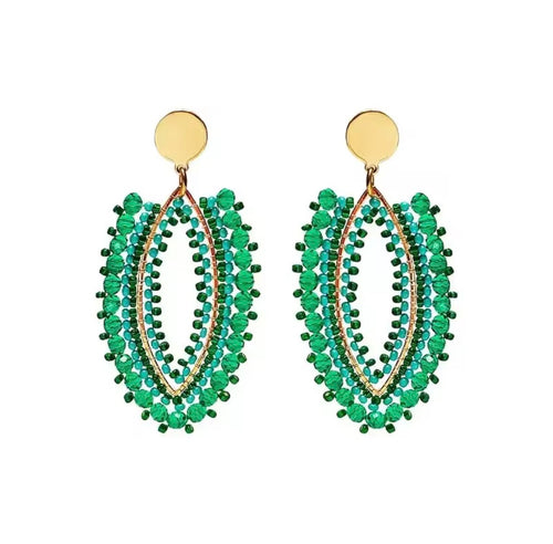 Ohrstecker Beads " Eclipse" turquoise/green