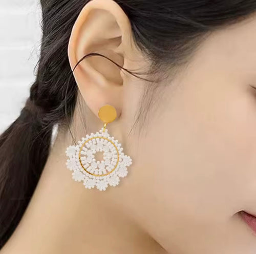 Ohrstecker Beads " Pure White"