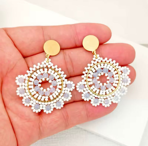 Ohrstecker Beads " Pure White"
