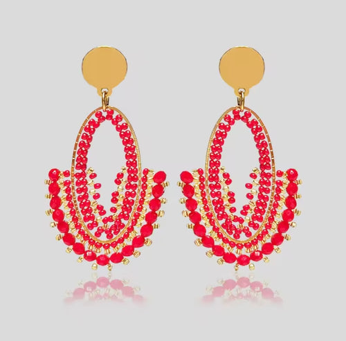 Ohrstecker Beads "Red Eclipse"
