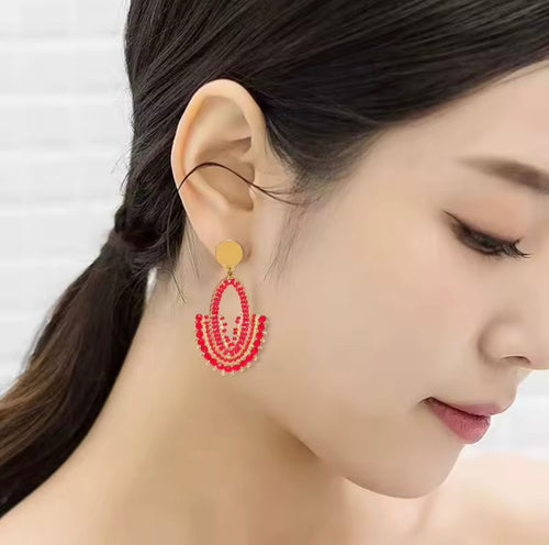 Ohrstecker Beads "Red Eclipse"