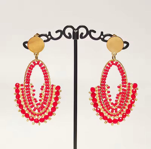 Ohrstecker Beads "Red Eclipse"