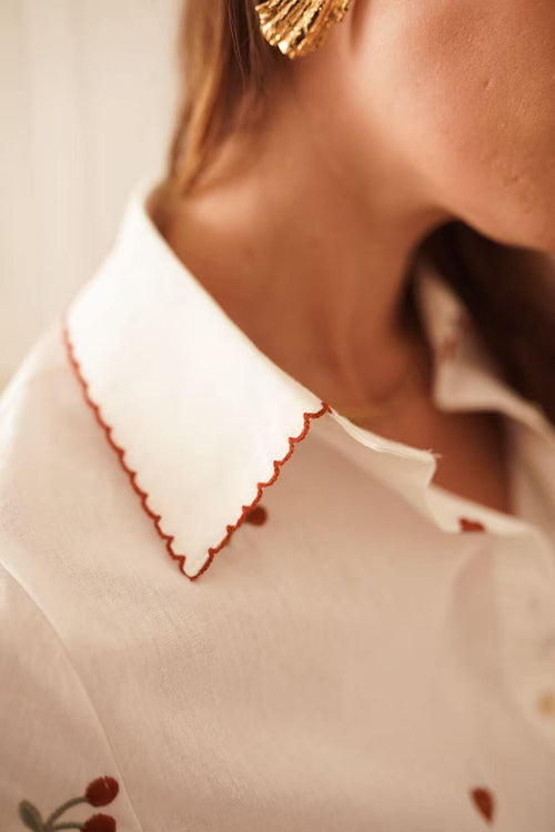 Bluse "Cherry & Hearts"