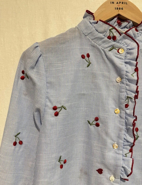 Bluse Stripes "Cherry and Hearts"