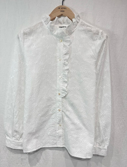 Bluse "Flower" mit Rüschenleiste