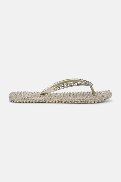Ilse Jacobsen Flip Flops with Rhinestones platin