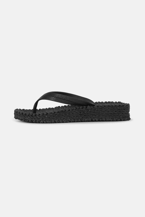 Ilse Jacobsen Plateau Flip Flops Glitter schwarz