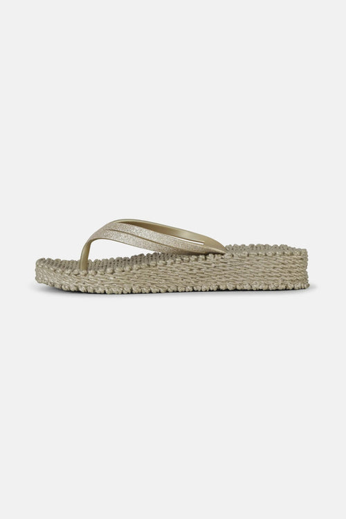 Ilse Jacobsen Plateau Flip Flops Glitter Platin