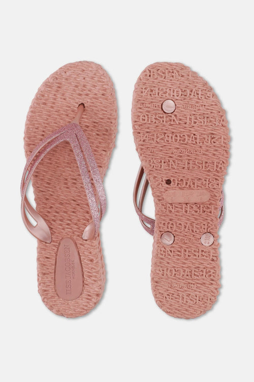 Ilse Jacobsen Plateau Flip Flops Glitter Misty Rose