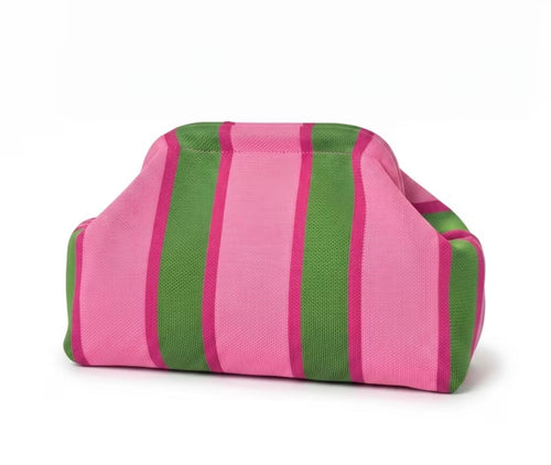 Clutch "Stripes" rosa/green