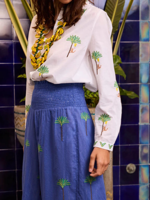 Columbia Blouse "White Palm Embroidery"
