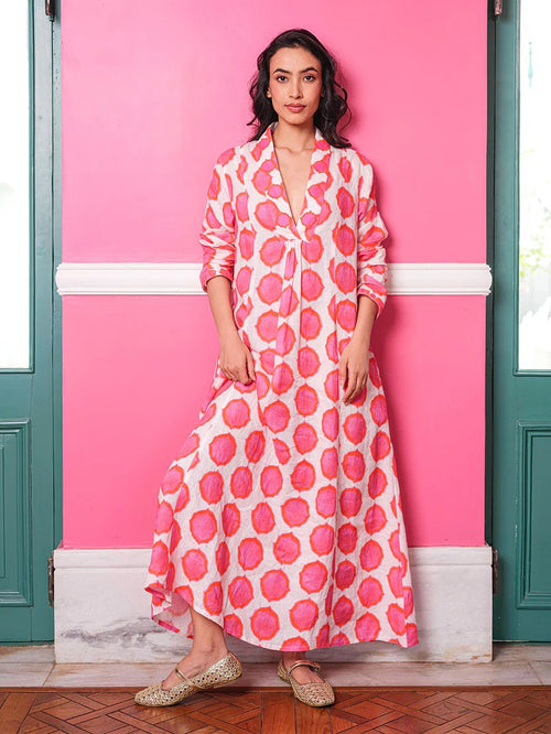 Dress Sandalwood Ikat Pink/Orange