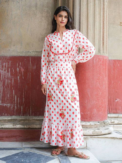 Catnep Blouse Red Dots Elephant