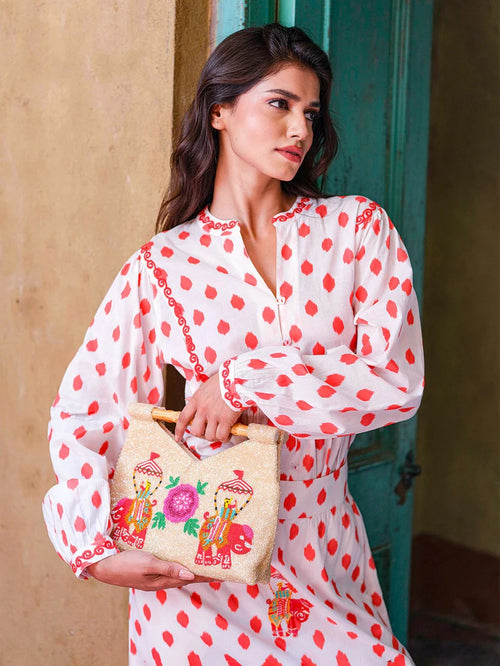 Catnep Blouse Red Dots Elephant