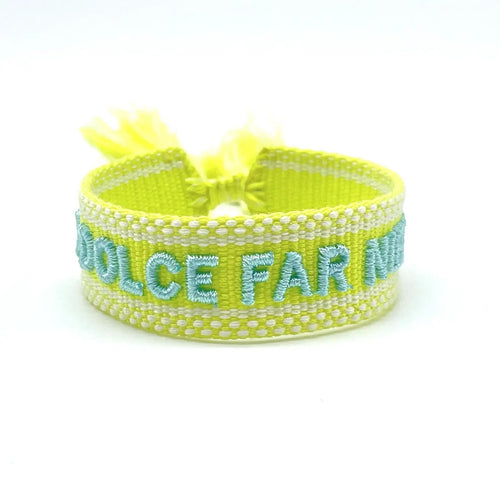 Webarmband "Il Dolce Far Niente" neon gelb/aqua