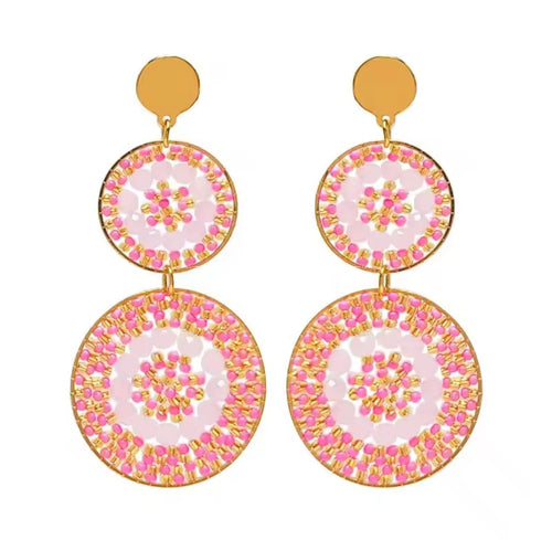 Ohrstecker Beads " Double Explosion Nude/Soft Pink"