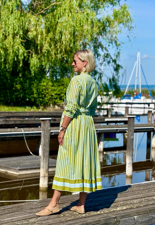 Maxi Dress "Niki" Stripes aqua/green