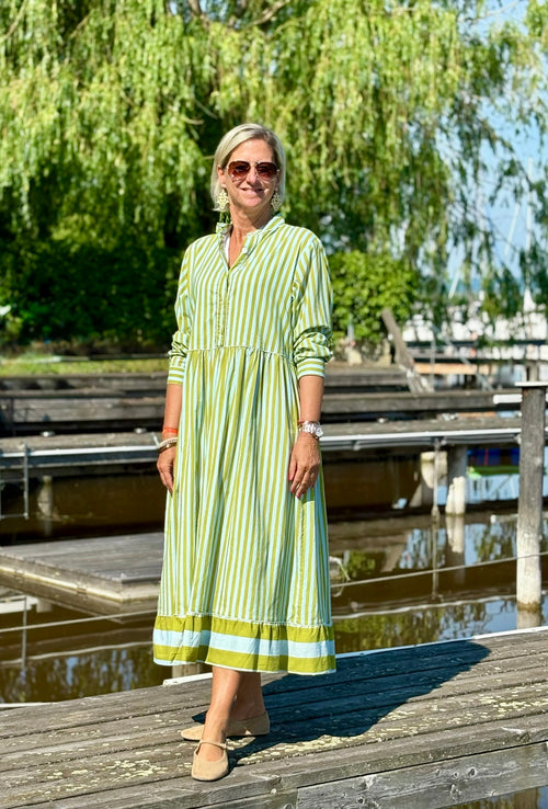 Maxi Dress "Niki" Stripes aqua/green