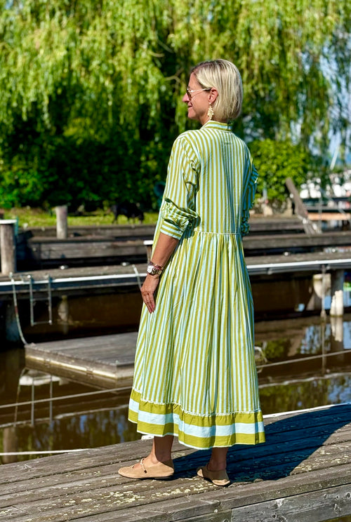 Maxi Dress "Niki" Stripes aqua/green
