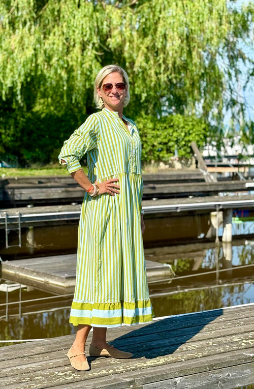 Maxi Dress "Niki" Stripes aqua/green