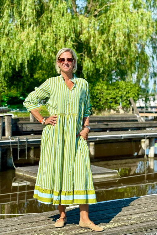 Maxi Dress "Niki" Stripes aqua/green