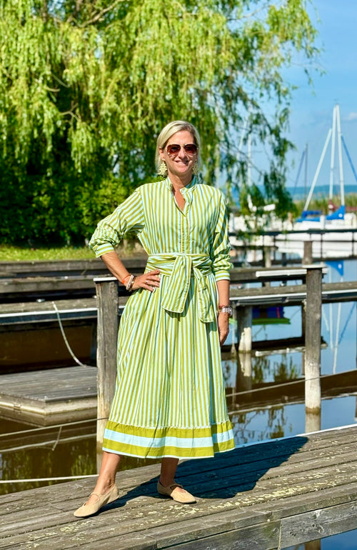 Maxi Dress "Niki" Stripes aqua/green