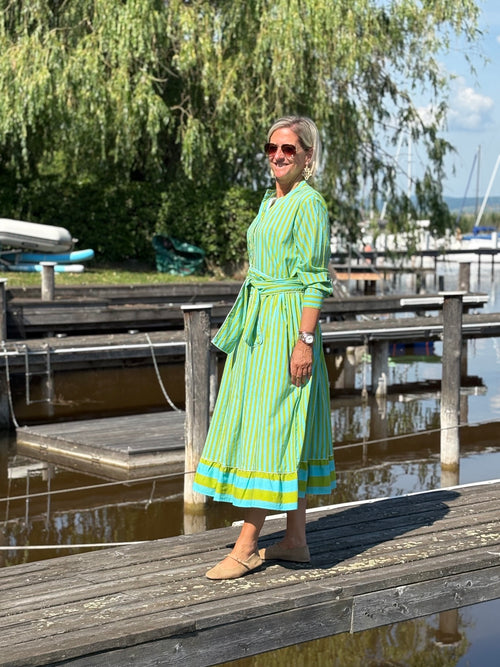 Maxi Dress "Niki" Stripes green/turquoise