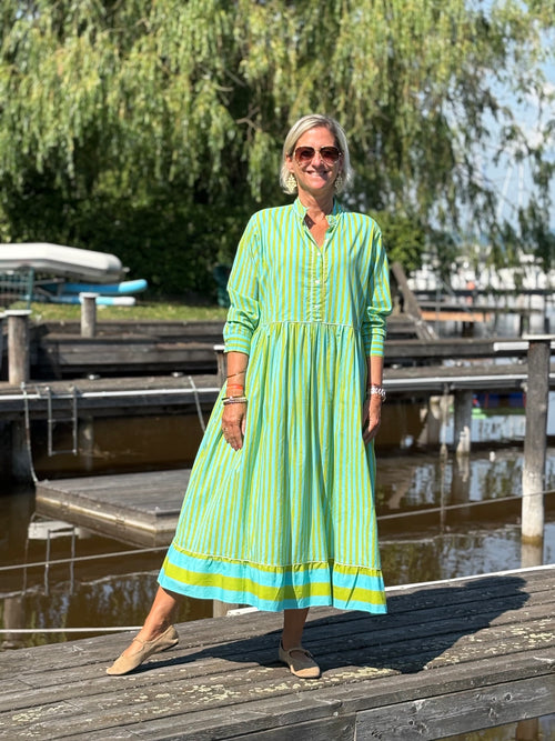 Maxi Dress "Niki" Stripes green/turquoise