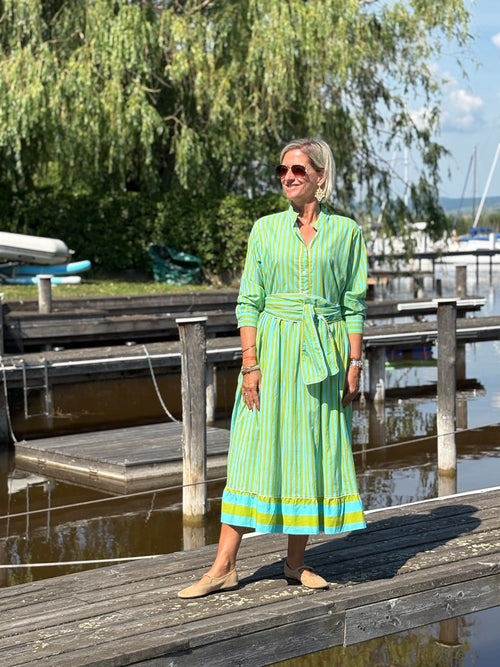 Maxi Dress "Niki" Stripes green/turquoise