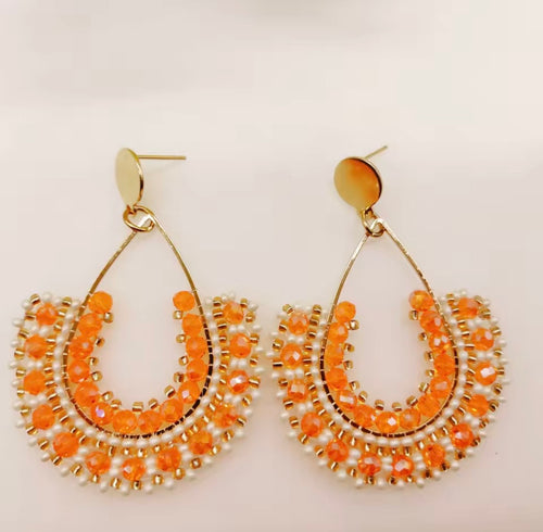 Ohrstecker Beads "Fine Drops" orange