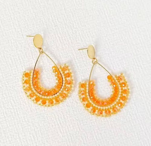 Ohrstecker Beads "Fine Drops" orange