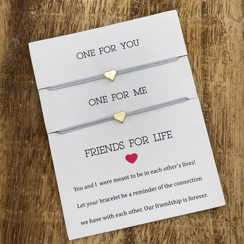 Armbandset " Friends for Life" Herz gold
