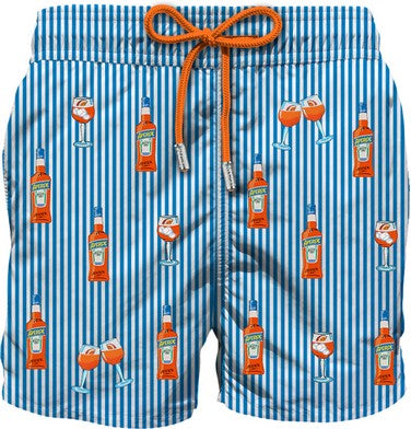 Swimshort Gustavia Embroidery "Aperol Spritz Stripes"