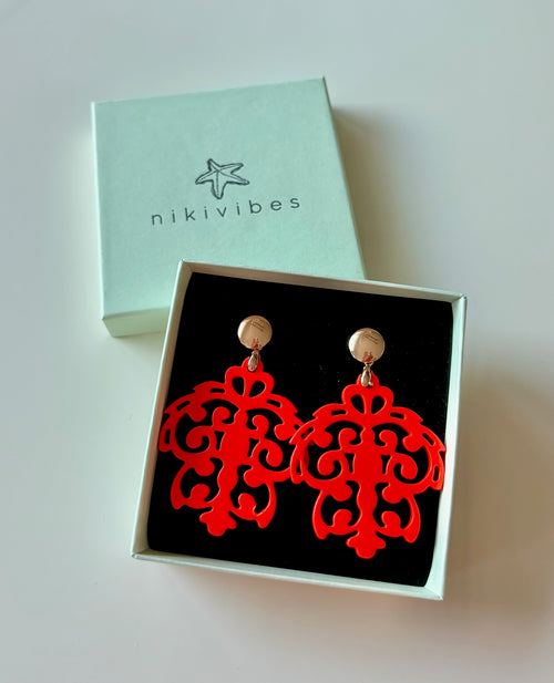 Hornohrringe Tulip rosegold "Fluo Collection"