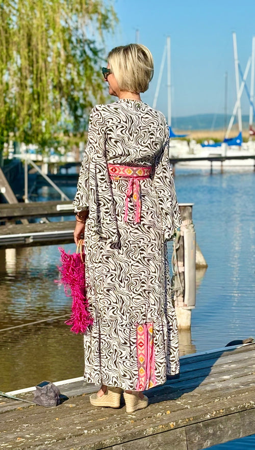 Seiden Maxidress Lisboa "Zebra"