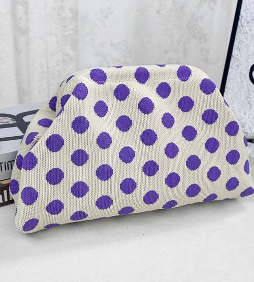 Clutch "Dots" lilac/white