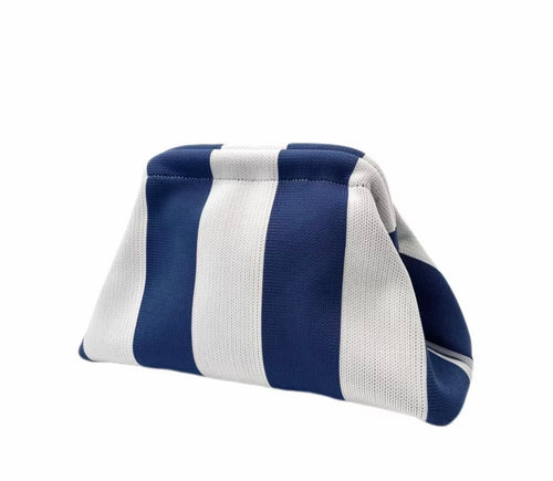 Clutch "Blockstripes" weiß/navy