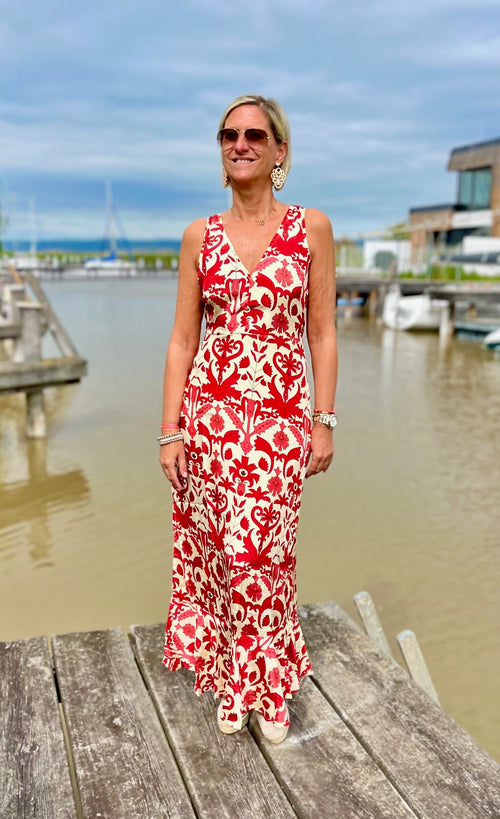 Seidendress Viola "red Flowers"