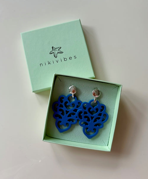 Hornohrringe Butterblume silber