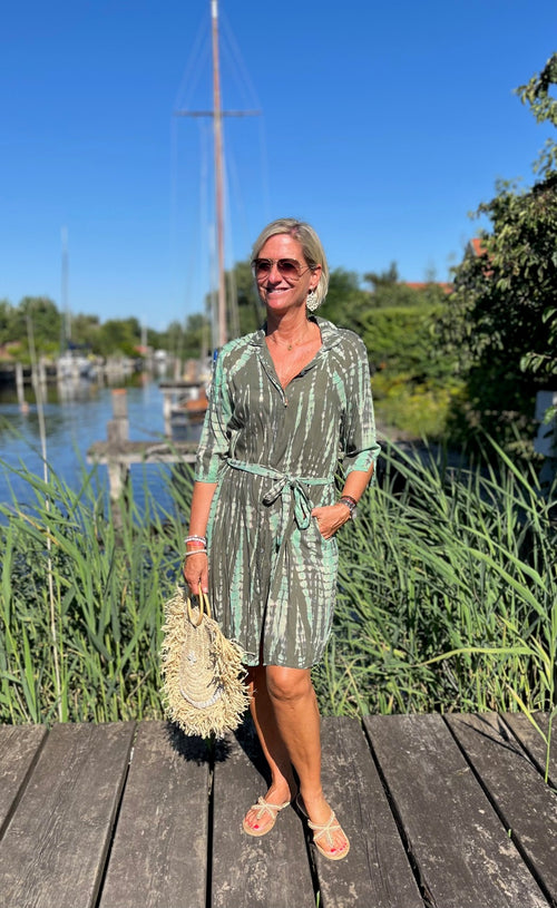 Kurzes Hemdblusen Kleid "Tie Dye"