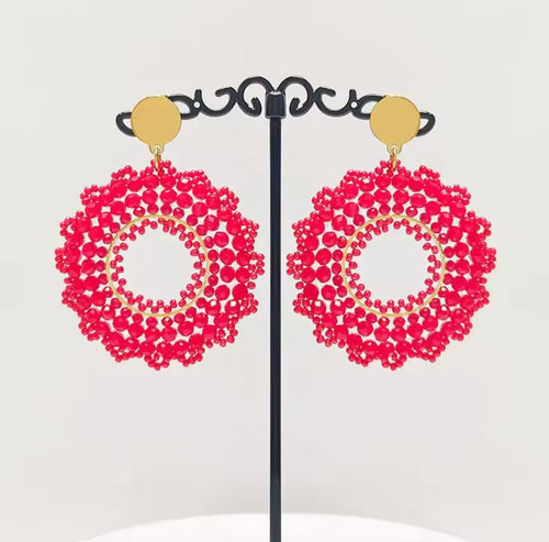 Ohrstecker Beads "Flamenco round"