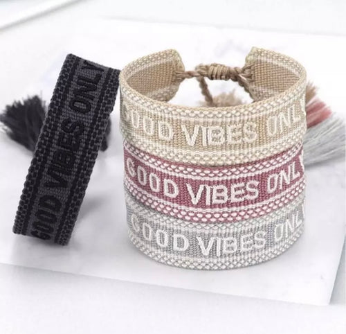 gewebtes Armband "Good Vibes Only"